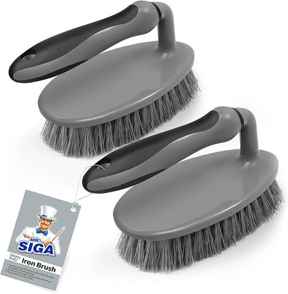 MR.SIGA Heavy Duty Scrub Brush with Comfortable Grip, Cleaning Brush for Bathroom, Shower, Sink, Floor, 2-Pack
