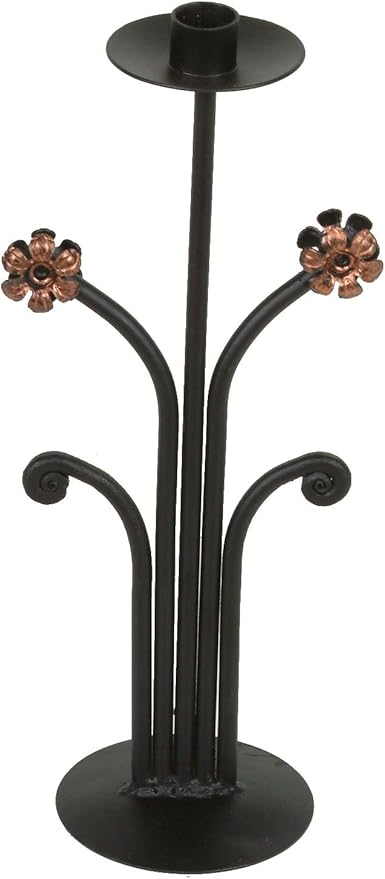 GiftBay Beautiful Candlestick Holder 13.5", Black Powder Coated Finish