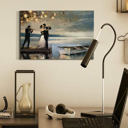 Wexford Home Home Decor Landscape Canvas Wall Art Abstract Floral Painting Modern Pictures Artwork Decoration for Living Room Kitchen Bathroom Office, Ready to Hang, twilight romance, 18x27