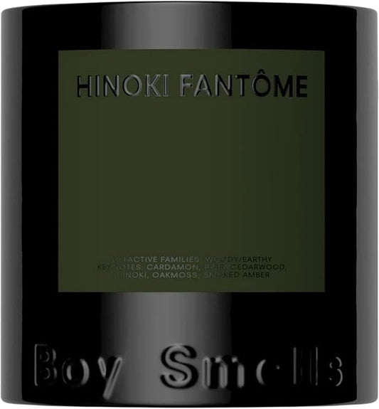 Hinoki Fantôme Scented Candles for Men and Women - 8.5 oz - Soy, Coconut Wax Candle Blend - Aromatic Candles for Home with Japanese Cypress, Jasmine and Smoked Amber - 50-Hour Burn - Cotton Wick.