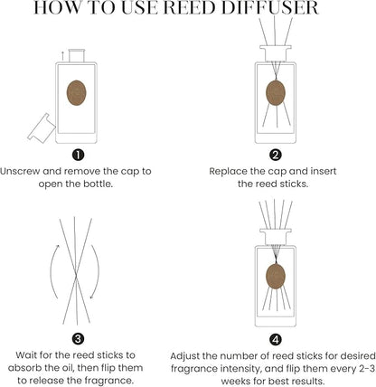 M&SENSE 10.14 oz Large Reed Diffuser Set | Neroli Noir Scent Oil Diffuser with Sticks |Hotel Collection Non-Toxic Essential Oil |for Bedroom Bathroom Living Room