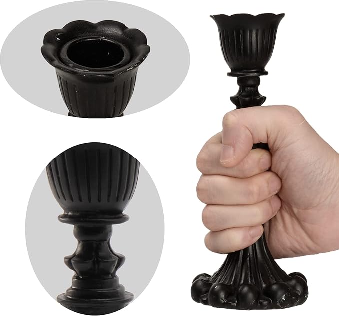 Candle Stick Candle Holder Set - Black Christmas Candlestick Holder Modern Baroque Home Decor for Coffee Table for Kwanzaa Easter Centerpiece Dinning Room Wedding Set of 3 Guichifun