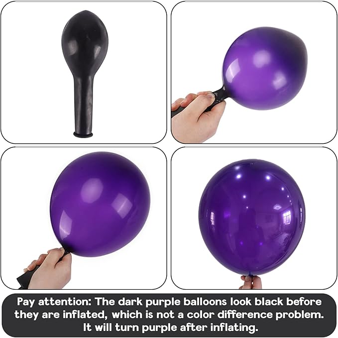 Purple Balloons 5 Inch, 60 Pcs Small Dark Purple Balloon Royal Purple Latex Balloons for Arch 5'' Mini Deep Purple Helium Balloons for Wednesday Birthday Halloween Graduation Party Decorations