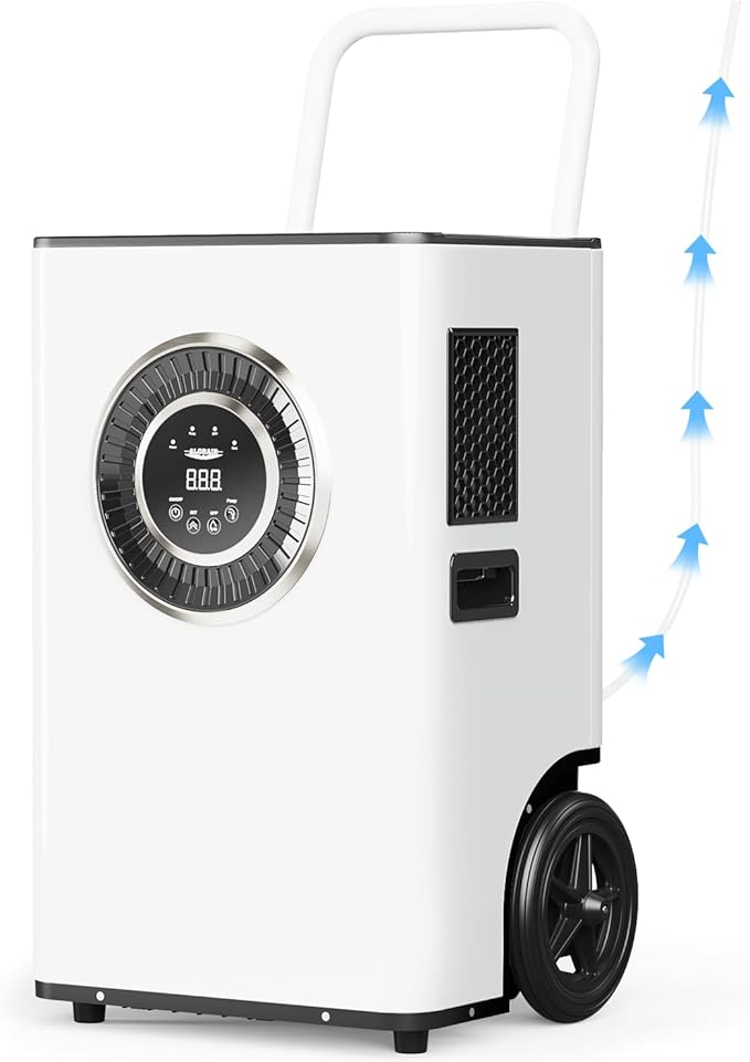 ALORAIR 145PPD Commercial Dehumidifier with Pump & Drain Hose, SLGR Tech Dehumidifiers for Garage, Large Room, Basement, Industrial Space, Power-Off Memory, Sentinel Elite60X