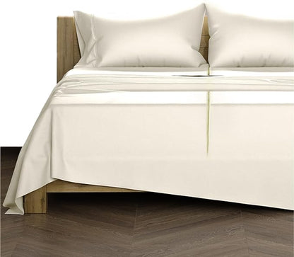 TEXAS LINEN CO. Luxury Egyptian Cotton Split King Sheet Set - 1000 Thread Count 5 PC Cotton Sheets for Adjustable Bed, Soft, Cooling Extra Long Staple Sateen Sheets - Fits upto 18” Deep Pocket - Ivory