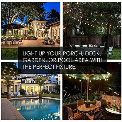SUNTHIN Outdoor String Lights, 8 Pack 48FT Edison String Lights Commercial Grade with 11W Dimmable Bulbs for Patio, Garden, Backyard, Deck, Porch, Bistro, Cafe