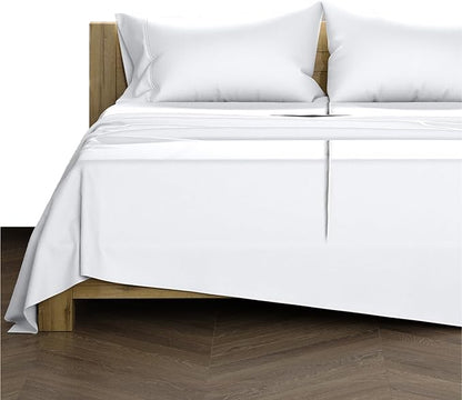 TEXAS LINEN CO. 100% Egyptian Cotton Split King White Sheet Set - 1000 Thread Count 5 PC Cotton Sheets for Adjustable Bed, Silky Soft, Cooling Luxury Hotel Sheets - Fits Upto 18” Deep Pocket