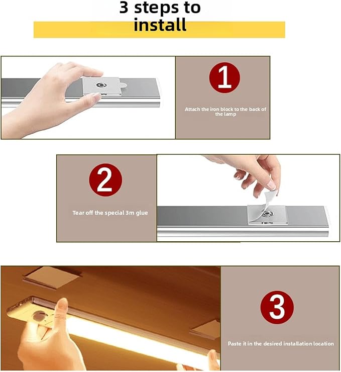 Sorandy Motion Sensor Under Cabinet Light, Battery Powered LED Closet Light with 3 Color Temperature Settings, 120 Wide Angle Motion Detection for Closets Garages Kitchen
