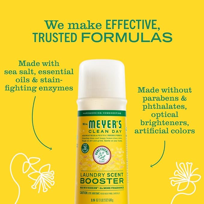 Mrs. Meyer's Clean Day Laundry Scent Boosters, Honeysuckle Scent, 18oz