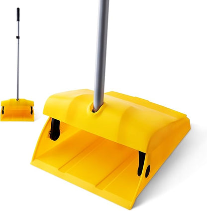 Yocada Commercial Dustpan with Windproof Cover Outdoor Indoor for Courtyard Garage Lobby Mall Market Floor Home Kitchen Room Office Pet Hair Rubbish