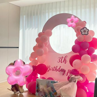 Pink Balloons, 100pcs Light Pink and Hot Pink Latex Balloons 12 Inch w/Ribbon for Women Grils Birthday Graduation Bachelorette Baby Shower Princess Anniversary Party Decorations