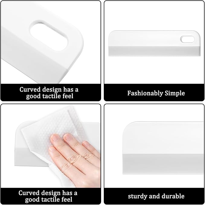 8.6" Kitchen Countertop Squeegee for Shower Small Silicone Squeegee for Glass Doors Window Cleaning Scraper for Mirror Sink Counter Bathroom, White Grey