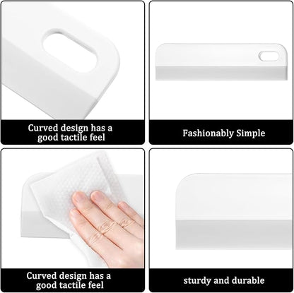 8.6" Kitchen Countertop Squeegee for Shower Small Silicone Squeegee for Glass Doors Window Cleaning Scraper for Mirror Sink Counter Bathroom, White Grey