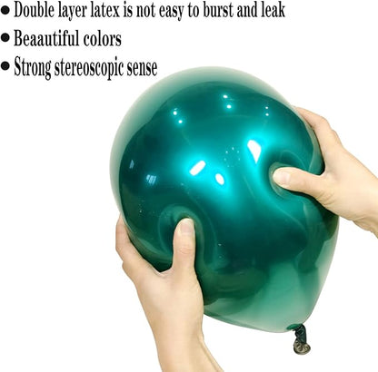 Metallic green balloons, 50 pcs 10 inches emerald green balloons Double layer green balloons are more durable suitable for wedding, birthday party balloon decoration