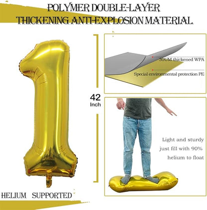 GOER Number 13 Balloons for 13th Birthday Sweet 13 Party Decorations,42 Inch Jumbo Foil Helium 31 Balloons for 31st Birthday Party Decoration (Gold)