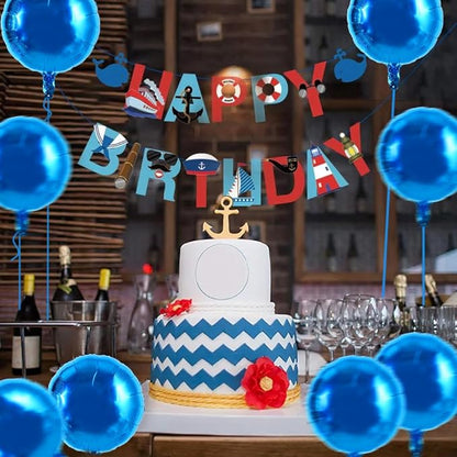 TONIFUL 30Pcs 18 Inch Large Blue Round Shape Foil Balloons Big Blue Circle Helium Mylar Ballons for Birthday Wedding Baby Shower Anniversary Engagement Party Decorations Supplies