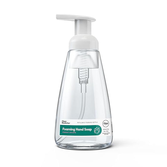 Clean Revolution Foaming Hand Soap Gentle, Moisturizing Ready To Use Real Essential Oils Forest Escape 15.25 Fl Oz - Made in USA