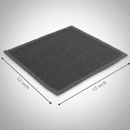 AMOUR INFINI Cotton Kitchen Dish Cloths Set of 8 – Highly Absorbent, Super Soft Premium Terry Cleaning Cloth (12"x12" Inch) Premium Dishcloths for Washing Dishes (Dark Grey)