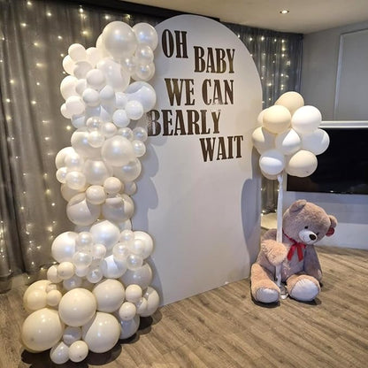 White Balloons, 55 PCS 12 Inch Double Stuffed Pearl White Wedding Balloons for Engagement Proposal Bridal Shower Baby Shower Birthday Party Decorations