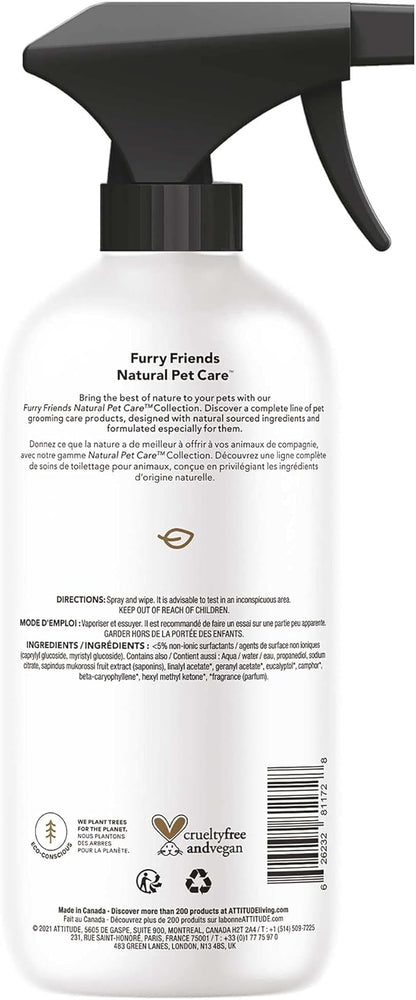 ATTITUDE All Surface Cleaner for Pets, Plant and Mineral-Based Ingredients, Vegan and Cruelty-free, Lavender, 16 Fl Oz