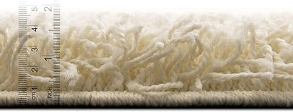 Unique Loom Solid Shag Collection Area Rug (10' x 13' 1" Rectangle, Pure Ivory)