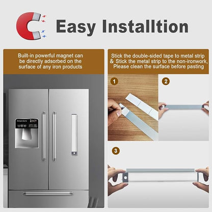 2 Pack 54LED Under Cabinet Lights, 12.5 Inch Bright Wireless Motion Sensor Light 7000K with 2200mAh USB-C Rechargeable Magnetic Mount for Kitchen, Closet & Stairs