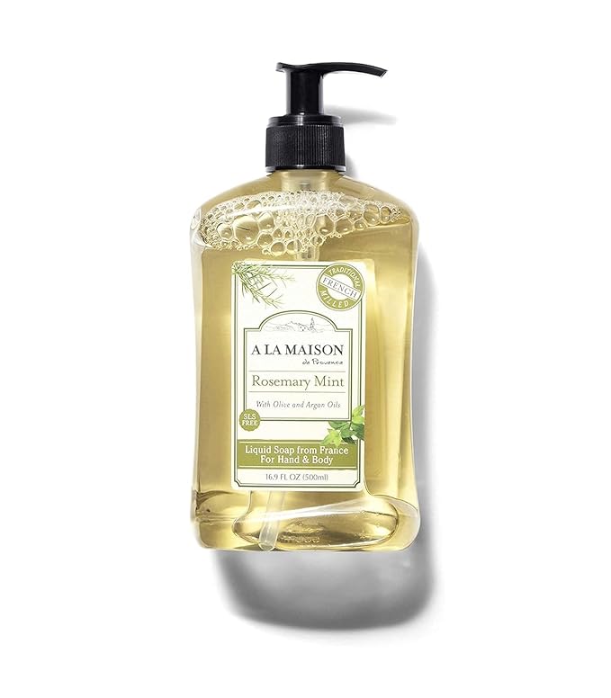 A LA MAISON Liquid Soap - Uses: Hand and Body, Triple Milled, Essential Oils, Biodegradable, Plant Based, Vegan, Cruelty-Free, Alcohol & Paraben Free (16.9 oz, 6 Pack)