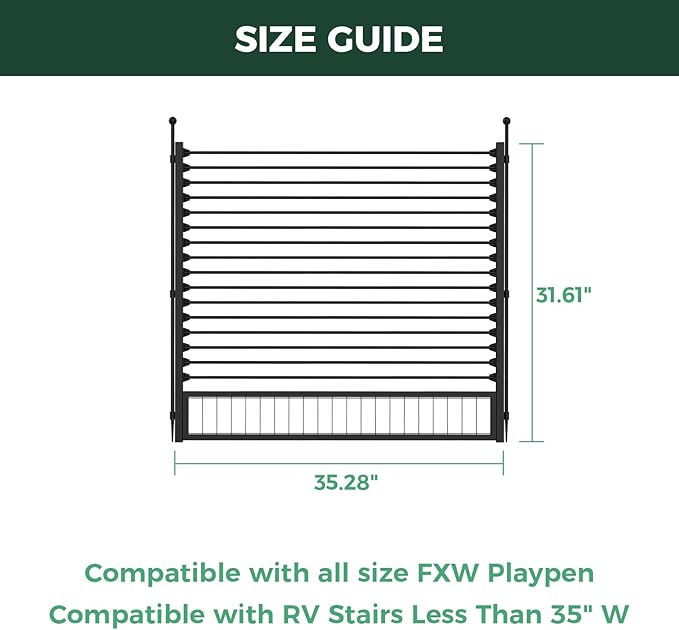 FXW Instant Unleashed Dog Playpen, Portable Pet Fence for Outdoor, RV Trips, and Camping, 40 inch, 16 Panels for Medium and Large Dogs with RV Step Grid│Patented