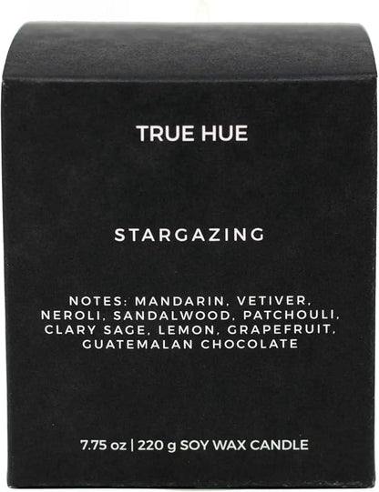 True Hue | Luxury Highly Scented Candle | Premium Soy Wax Blend | 7.75 oz | 40-50 Hour Burn Time | Cotton Wick| Natural Candles | Glass (Stargazing)