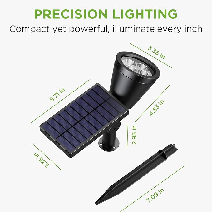 InnoGear Solar Lights Outdoor Waterproof Solar Garden Light for Outside Yard Landscape Lighting Pathway Spot Lights Spotlight Wall Light Auto On/Off, Pack of 2 (Warm White)