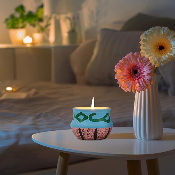 2 Pack Scented Candles,Lavender Candle Gift Set,Aromatherapy Candles for Home Scented，Natural Soy Wax, Artisanal Pottery Jar Candle for Women and Men Relaxation Stress Relief,Home Decor Candle