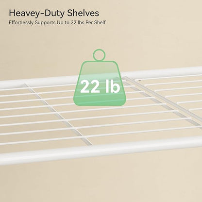 Shoe Rack, Metal Shoe Organizer, 6 Tier Garage Shoe Rack Max Holds 30 Pairs,Shoe Storage Shelf for Closet,Entryway,White