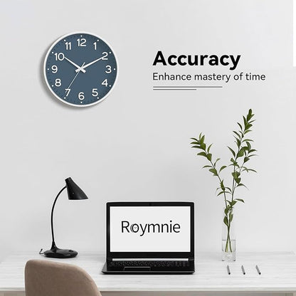 Wall Clock, Silent Wall Clocks Battery Operated 8 Inch-Modern Non Ticking Analog Clock Decorative for Kitchen Office Bathroom Bedroom(Azure Blue)