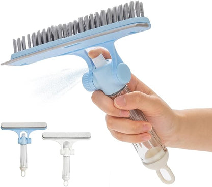 8.27" Wide Spray Squeegee, All-Purpose Shower Squeegee with Sprayer for Glass Doors, Squeegee for Shower Glass with Hook, Window Squeegee with Sprayer for Home (Blue)