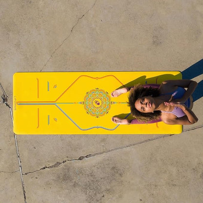 Liforme Printed Yoga Mat Collection - Free Yoga Bag Included - Patented Alignment System, Warrior-like Grip, Non-Slip, Eco-friendly, Sweat-resistant, Long, Wide and Thick for Comfort