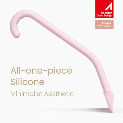 dancemoon JustHang Shower Squeegee for Glass Doors, All-one-Piece Silicone with Built-in Hook Design for Easy Hanging and Cleaning, 10 Inch Pink
