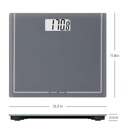Health o meter Extra Wide Digital Bathroom Scale – 500 lb Capacity, 13.5"x11.8" Platform, Tracks 4 Users, 3.5" LCD Display, Precision Weighing, 2 AAA Batteries – Accurate, Easy to Read, Durable