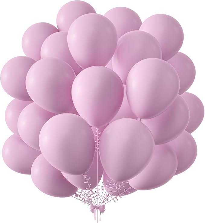 KALOR 12 Inch Pastel Pink Balloons, 50 Pcs Latex Helium Macaron Balloons for Kid's Birthday Party, Baby Shower, Wedding, Graduate Party Decorations