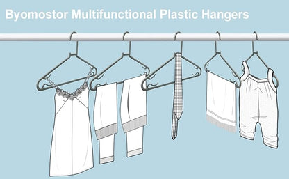 Plastic Hangers 50 Pack, Light Weight Durable Clothes Hangers with Hooks Standard Size G-Shape&Non-Slip Coat Hangers for Everyday Use (Grey)
