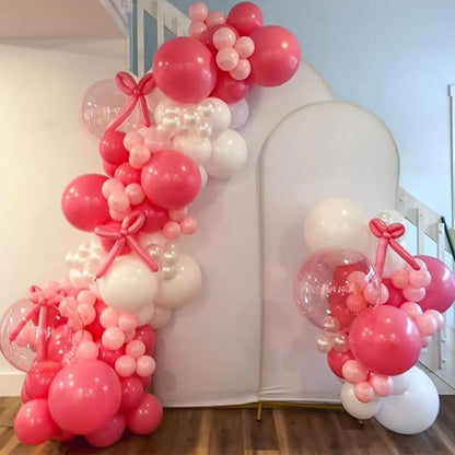 Pink and White Balloons, 60 PCS 12 Inch Hot Baby Pink Pearl White Latex Balloons for Valentines Day Girls Women Princess Birthday Party Baby Shower Bridal Shower Wedding Party Decorations