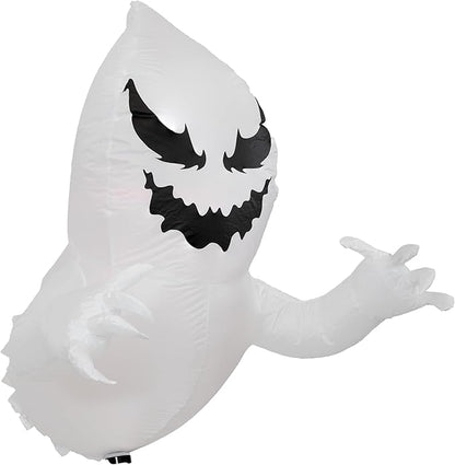 Sunnydaze Pumpkin Jack and Haunted Harold Inflatable Halloween Decoration for Window with Lights - Indoor or Outdoor Use