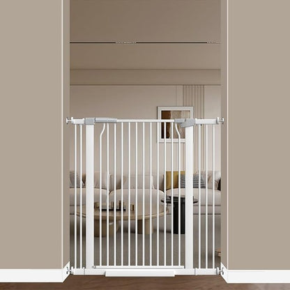 40.55" Extra Tall Baby Gate -29.7"-40.5" Extra Wide Baby Gate Pet Gate for Stairs and Doorways-1.37" Ultra Narrow Spacing Pressure Mounted Dog Gate with One-Handed Operation(29.7"-40.5")