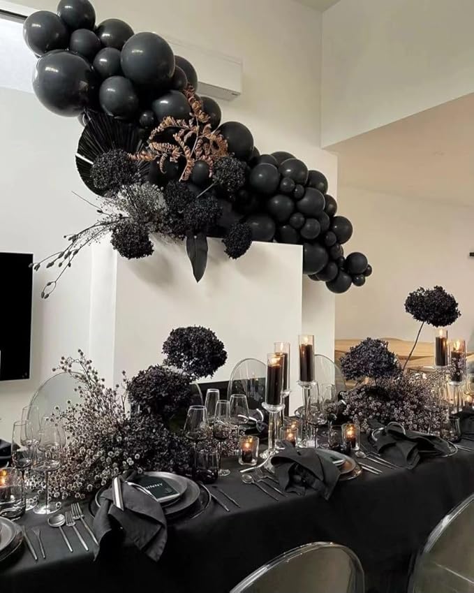 Black Balloon 100 pcs Black Latex Balloons Different Sizes 18 12 10 5 Inch Party Balloon Kit for Balloon Garland Balloon Arch as Birthday Party Decorations Valentine's Day Balloons