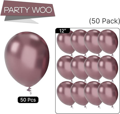 PartyWoo Metallic Brown Balloons 50 pcs 12 Inch Chrome Bronze Copper Latex Helium Balloons for Graduation Baby Shower Gender Reveal Wedding Anniversary Birthday Party Decorations Brown-G133