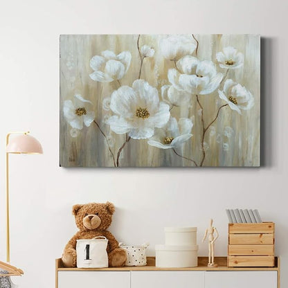 Wexford Home Home Decor Landscape Canvas Wall Art Abstract Floral Painting Modern Pictures Artwork Decoration for Living Room Kitchen Bathroom Office, Ready to Hang, Shimmering Blossoms, 32x48