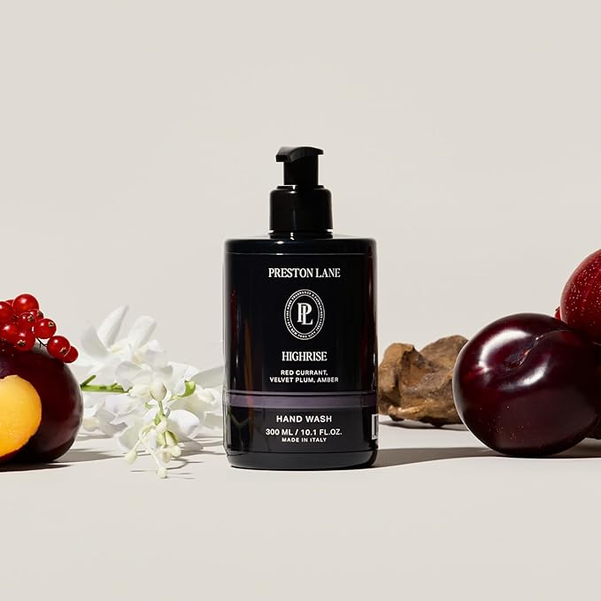 Preston Lane Luxury Hand Wash, Highrise Scent | Hydrating and Nourishing Formula with Organic Oils, Active Kiwi and Apple Water, and Vegetable Glycerin | Gentle Cleansing, Vegan and Cruelty Free