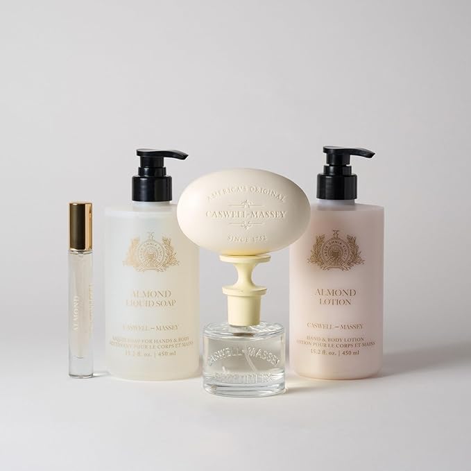 Caswell-Massey Almond Liquid Hand Soap & Moisturizing Body Wash with Pump, Hydrating Plant-Based Skin Cleanser for Men & Women, Paraben and Phthalate Free, 15.2 fl oz
