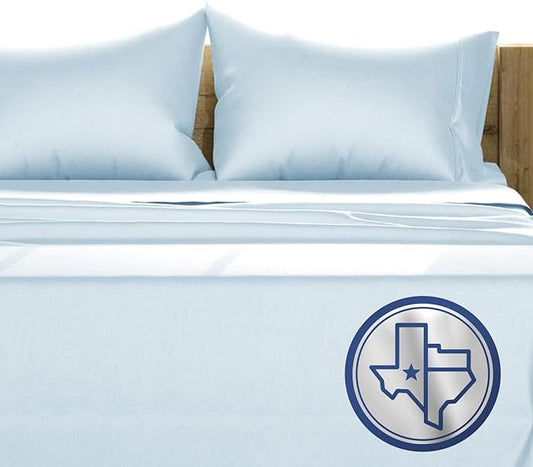 TEXAS LINEN CO. Luxury Egyptian Cotton King Size Sheet Set - 1000 Thread Count 4 Piece King Sheets, Soft, Cooling Extra Long Staple Sateen Weave Bed Sheets - Fits Upto 18” Deep Pocket - Light Blue