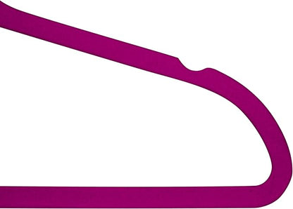 Simplify 10 Super Slim Velvet Huggable Hangers in Fuchsia