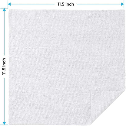 HOMEXCEL White Microfiber Cleaning Cloths 10 Pack, Highly Absorbent, Lint & Scratch-Free Cleaning Rags for House Kitchen, Black Microfiber Towels for Car 11.5 x 11.5 inch
